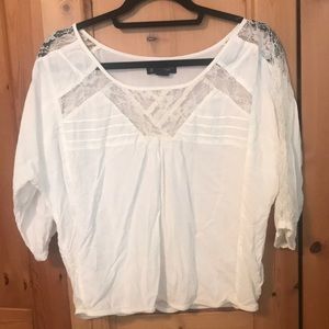 White semi-lace top